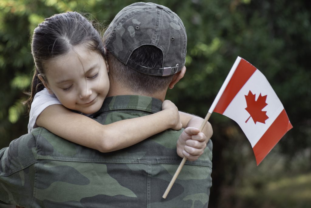 Canadian Soldier and His Daughter